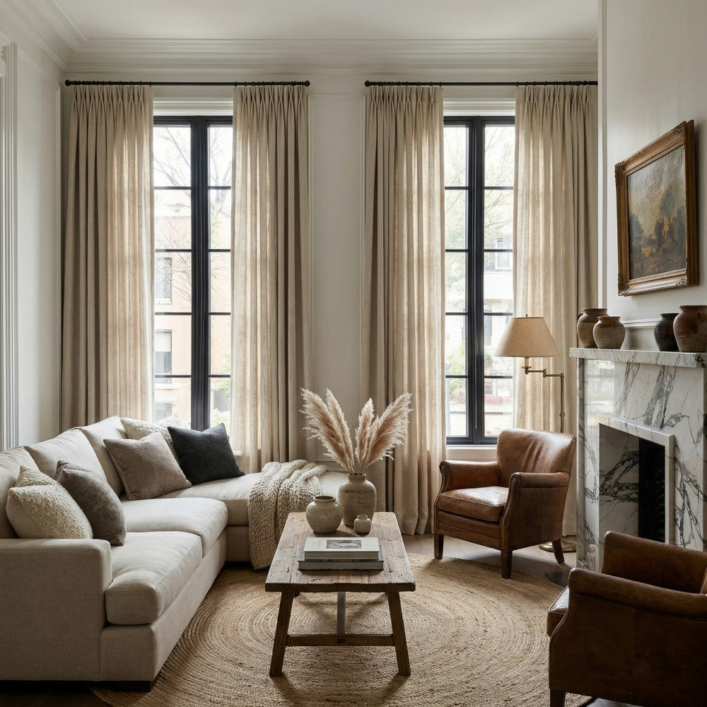 Cecilia Pure Linen Sheer Curtains For Living Room