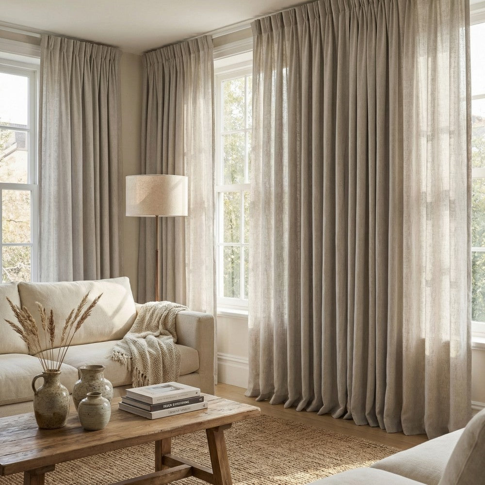 Cecilia Pure Linen Sheer Curtains For Living Room