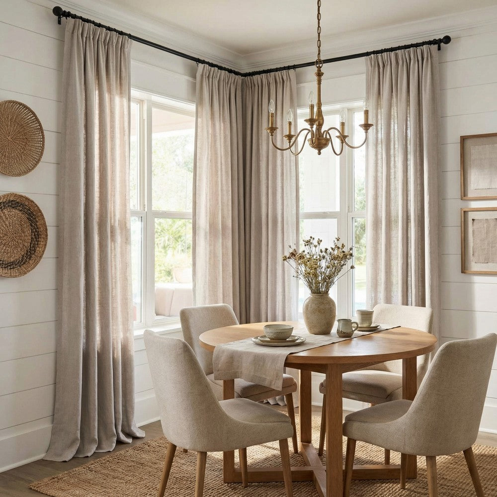 Cecilia Pure Linen Sheer Curtains For Living Room