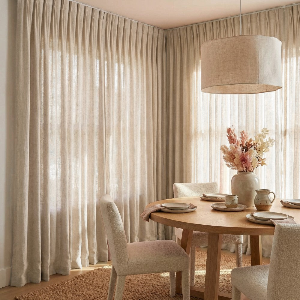 Cecilia Pure Linen Sheer Curtains For Living Room