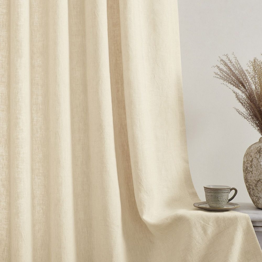 Cecilia Pure Linen Sheer Curtains For Living Room