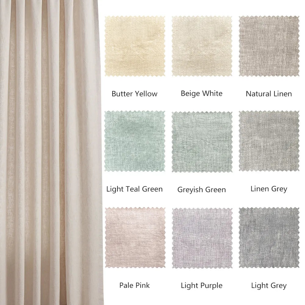 Cecilia Pure Linen Sheer Curtains For Living Room