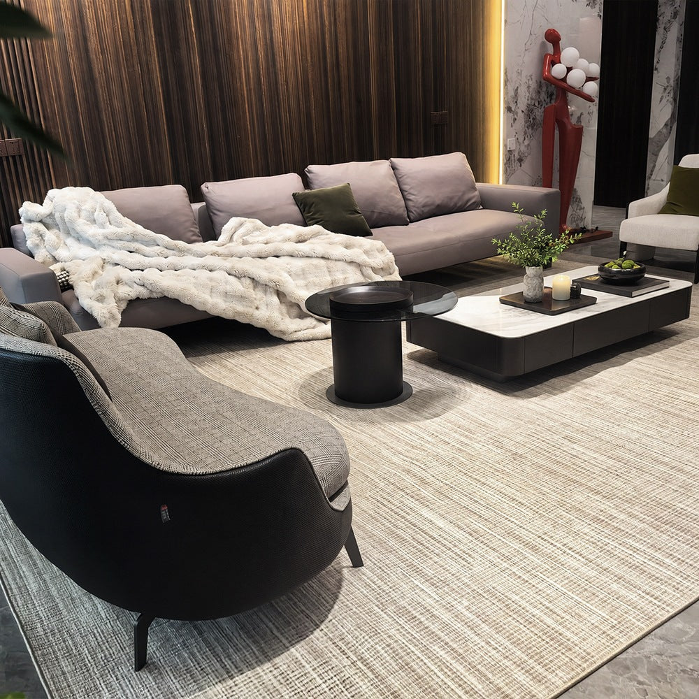 Tapis en laine Celeste texturé linéaire sur mesure