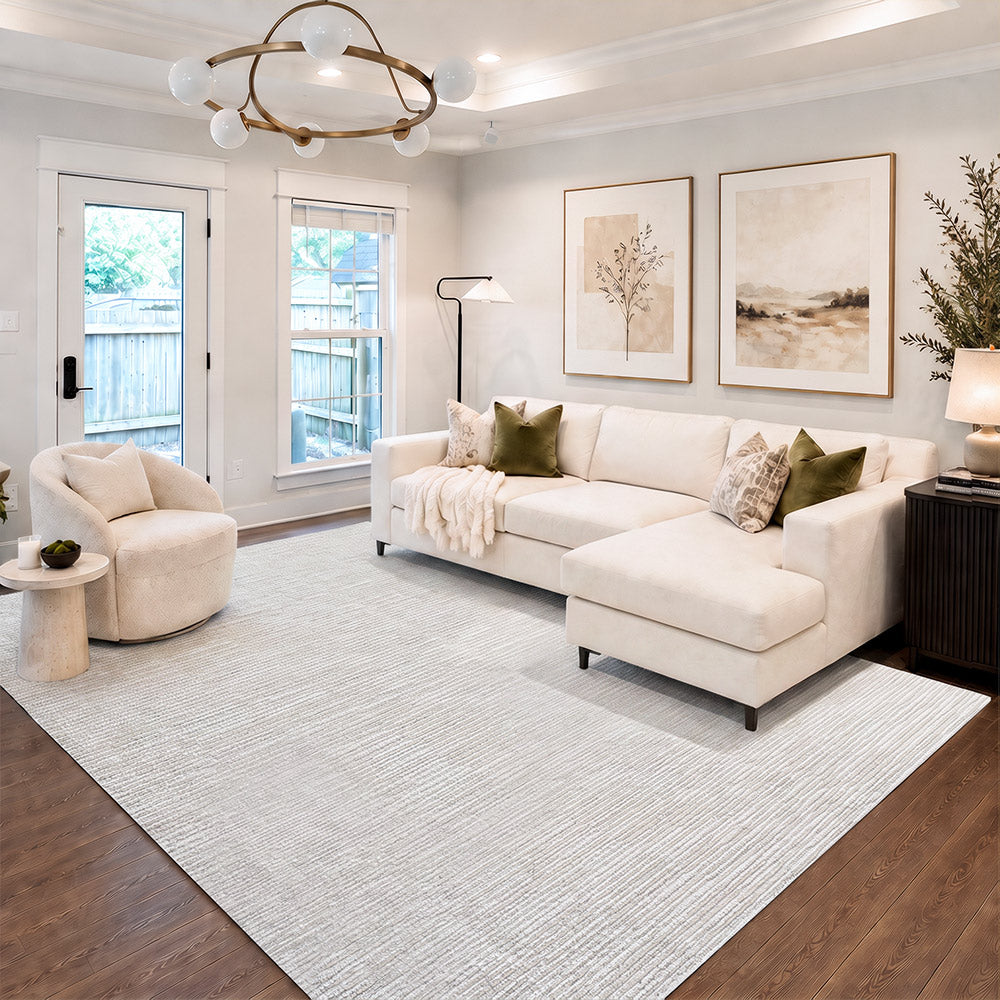 Tapis en laine personnalisé Celeste texturé linéaire