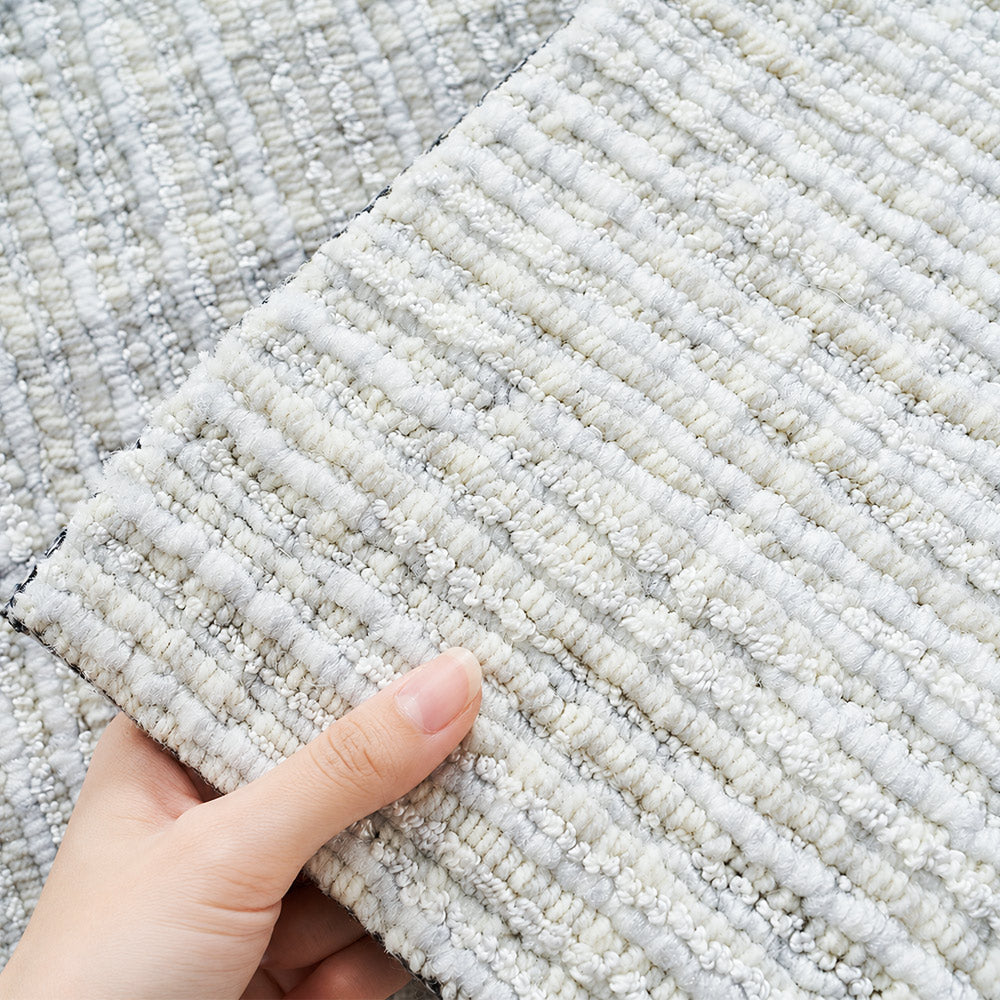 Tapis en laine personnalisé Celeste texturé linéaire