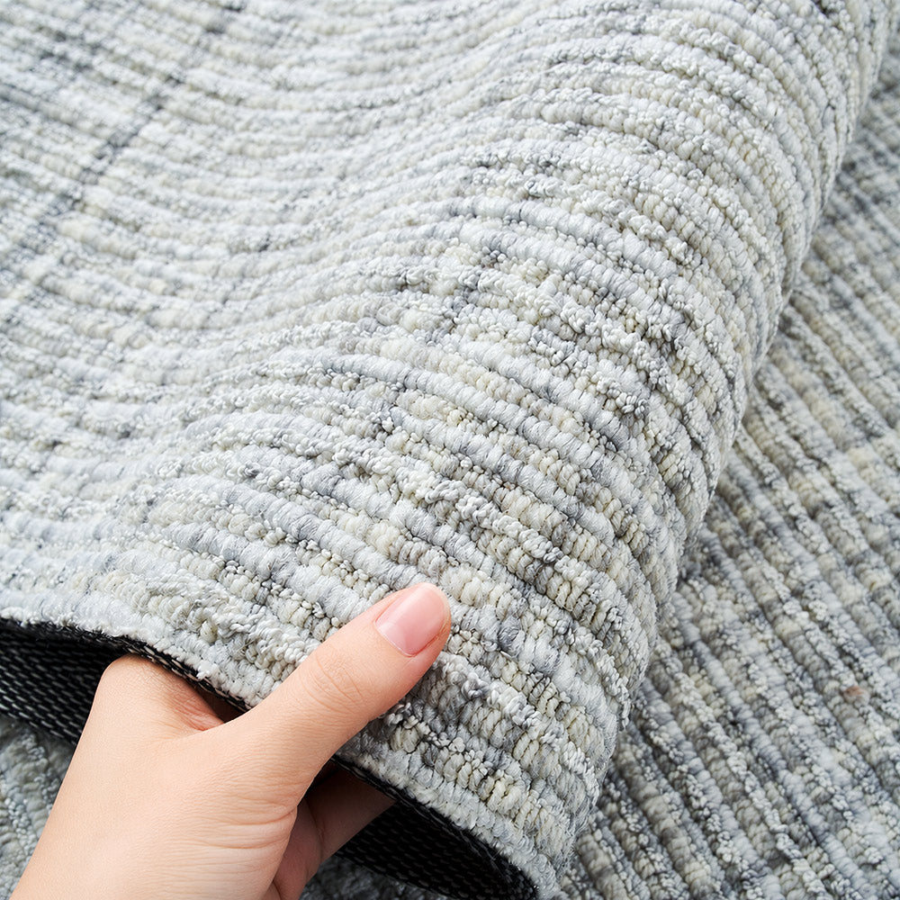 Tapis en laine personnalisé Celeste texturé linéaire