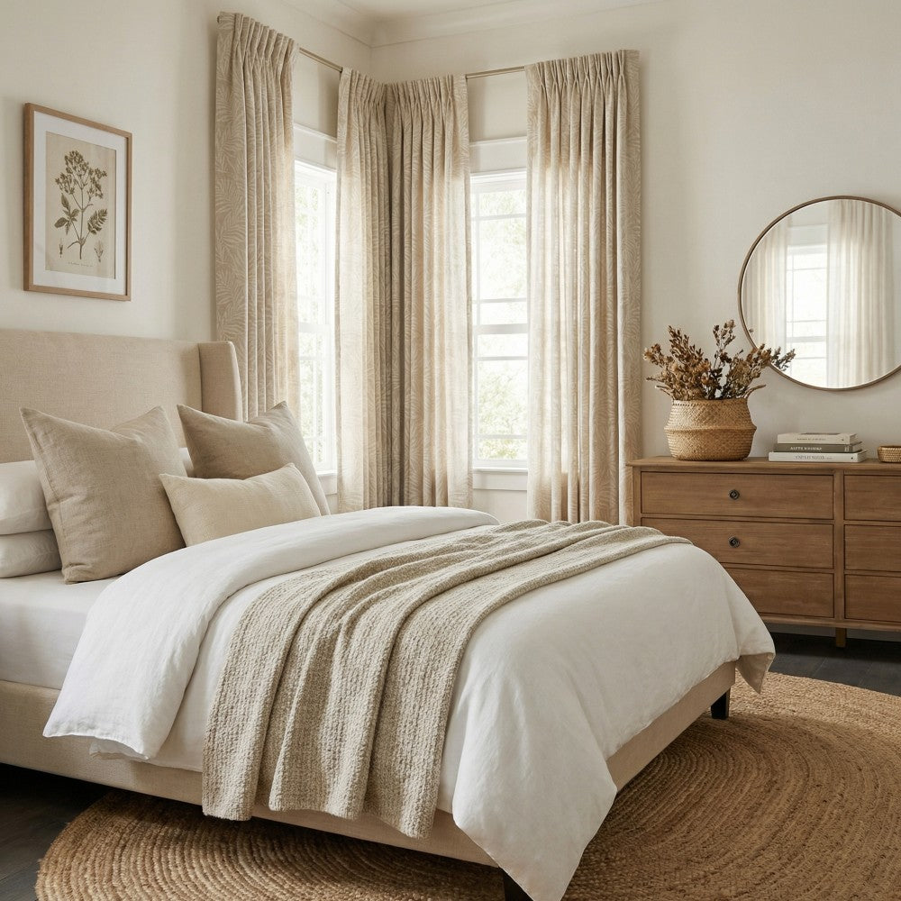 Charis Palm Leaf Jacquard Sheer Designer Curtains