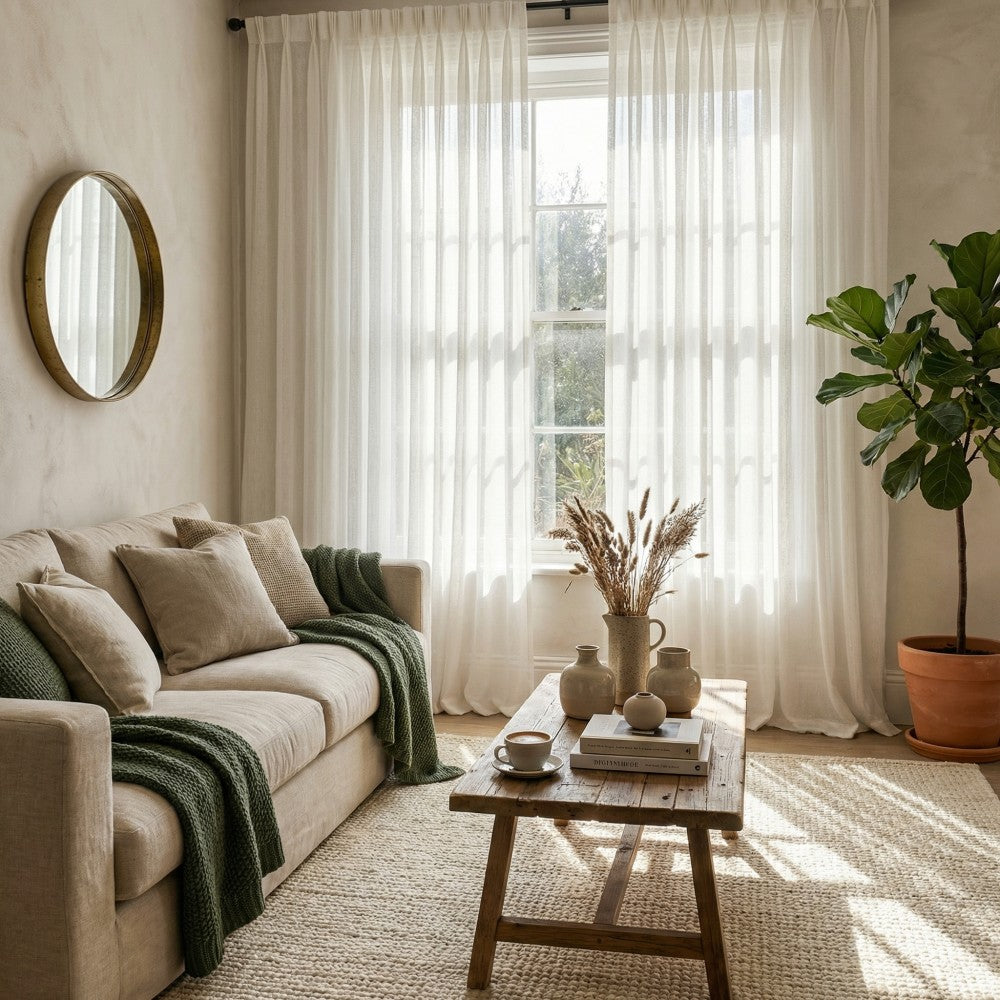 Chiara Soft Cashmere Twill Custom Sheer Curtains