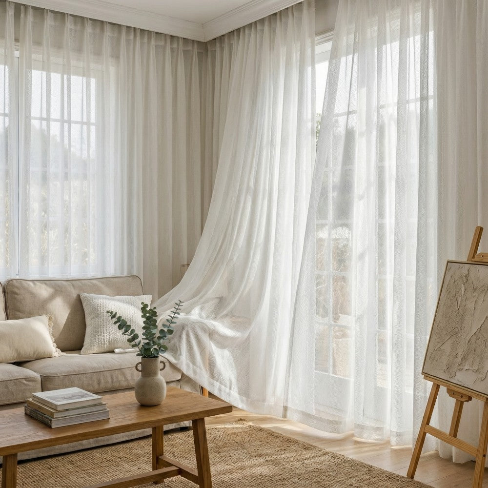 Chiara Soft Cashmere Twill Custom Sheer Curtains