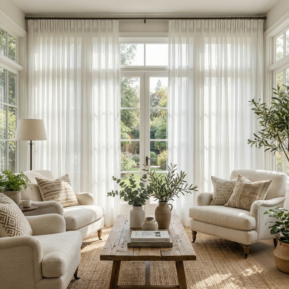 Chiara Soft Cashmere Twill Custom Sheer Curtains