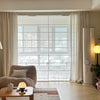 Chole White Floral Embroidered Linen Roman Shade