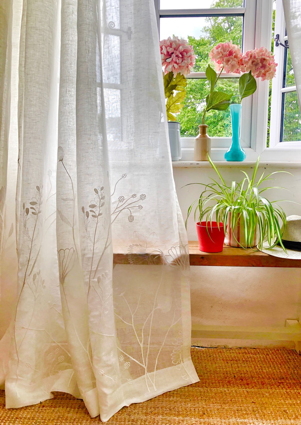 Chole - Embriodered Floral Sheer For a Cottage House