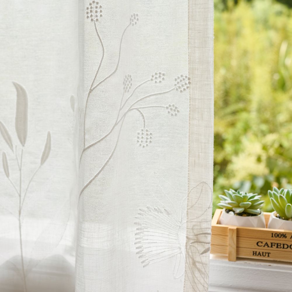 Store romain transparent Margaret marguerite jaune