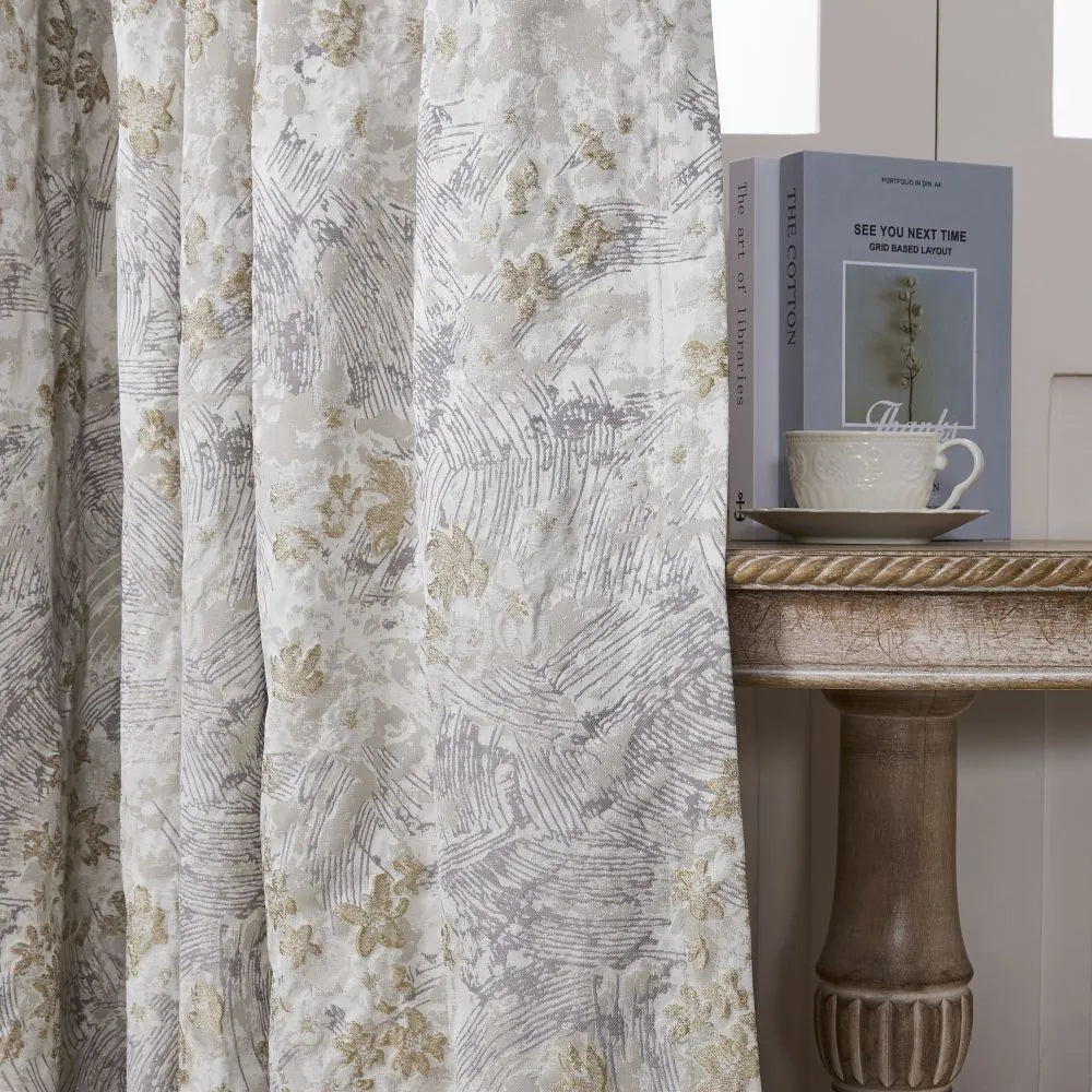 Christine 3D Floral Jacquard Curtains