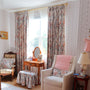 Claudette Vintage Rose Floral Linen Curtains