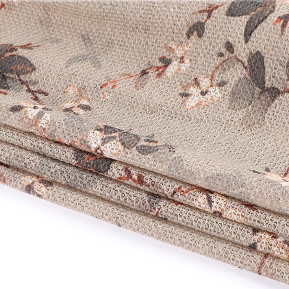 Cleo Beige Botanical Roman Shade