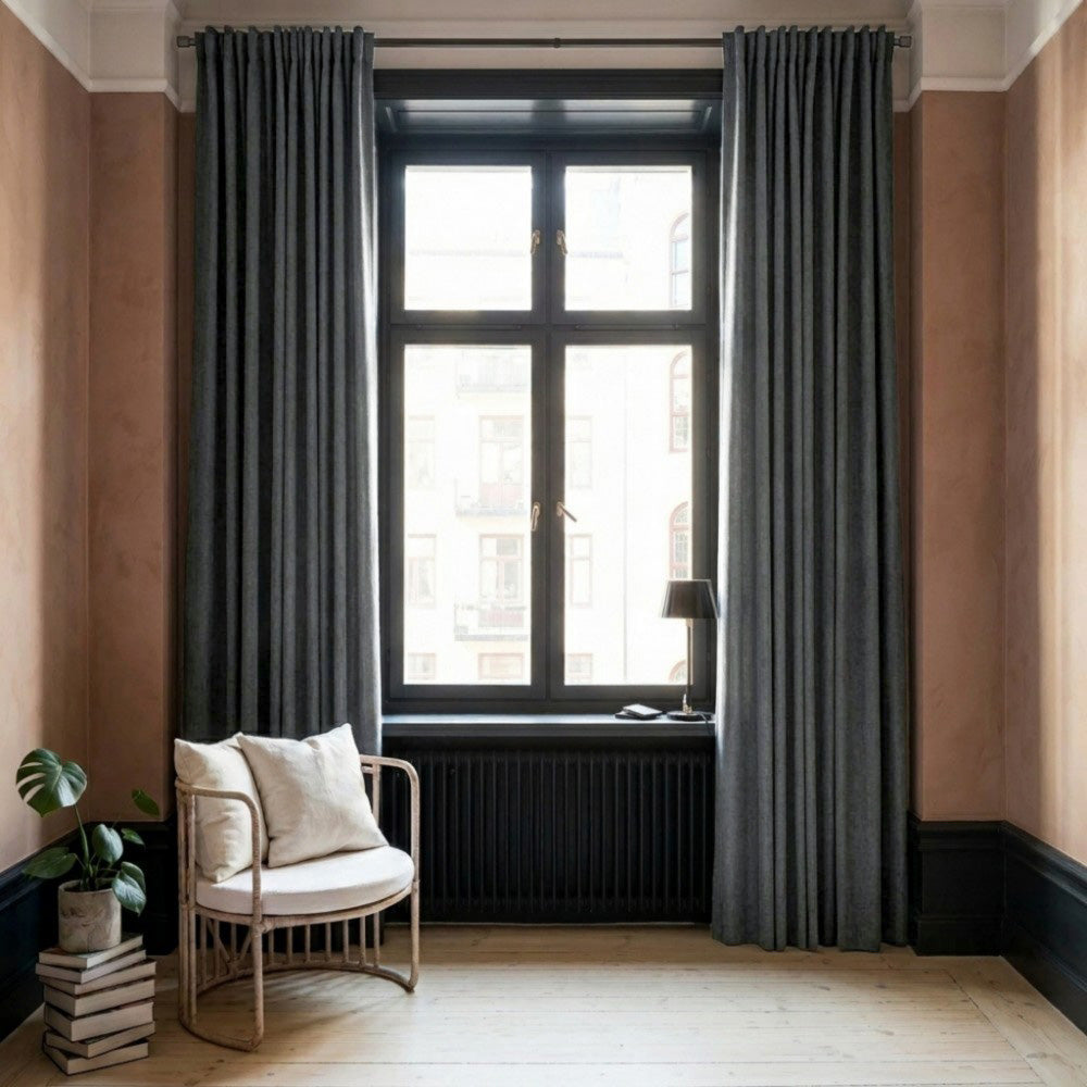 Clive Cotton Soft 100% Blackout Thermal Curtains