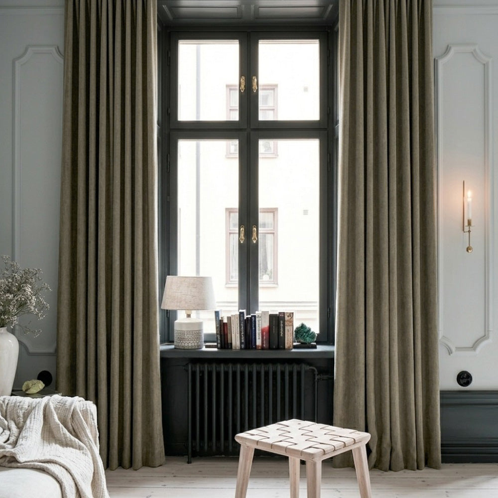 Clive Cotton Soft 100% Blackout Thermal Curtains