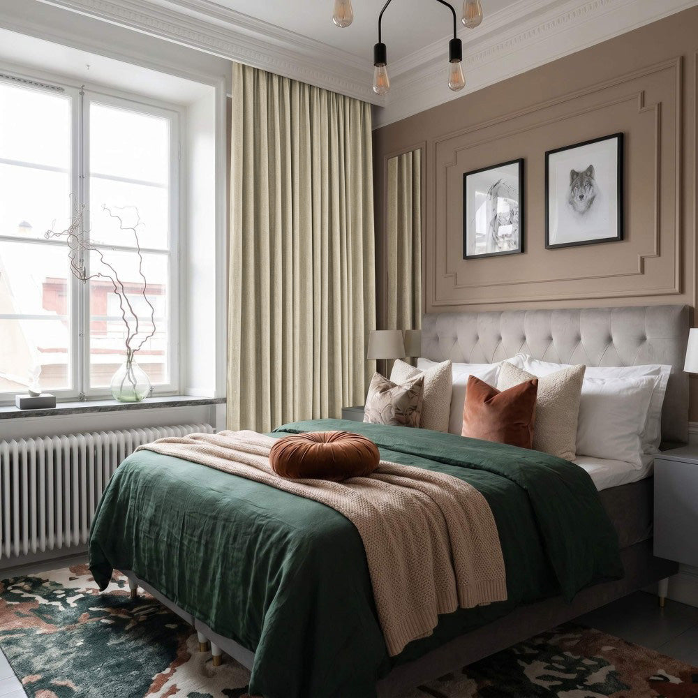 Clive Cotton Soft 100% Blackout Thermal Curtains