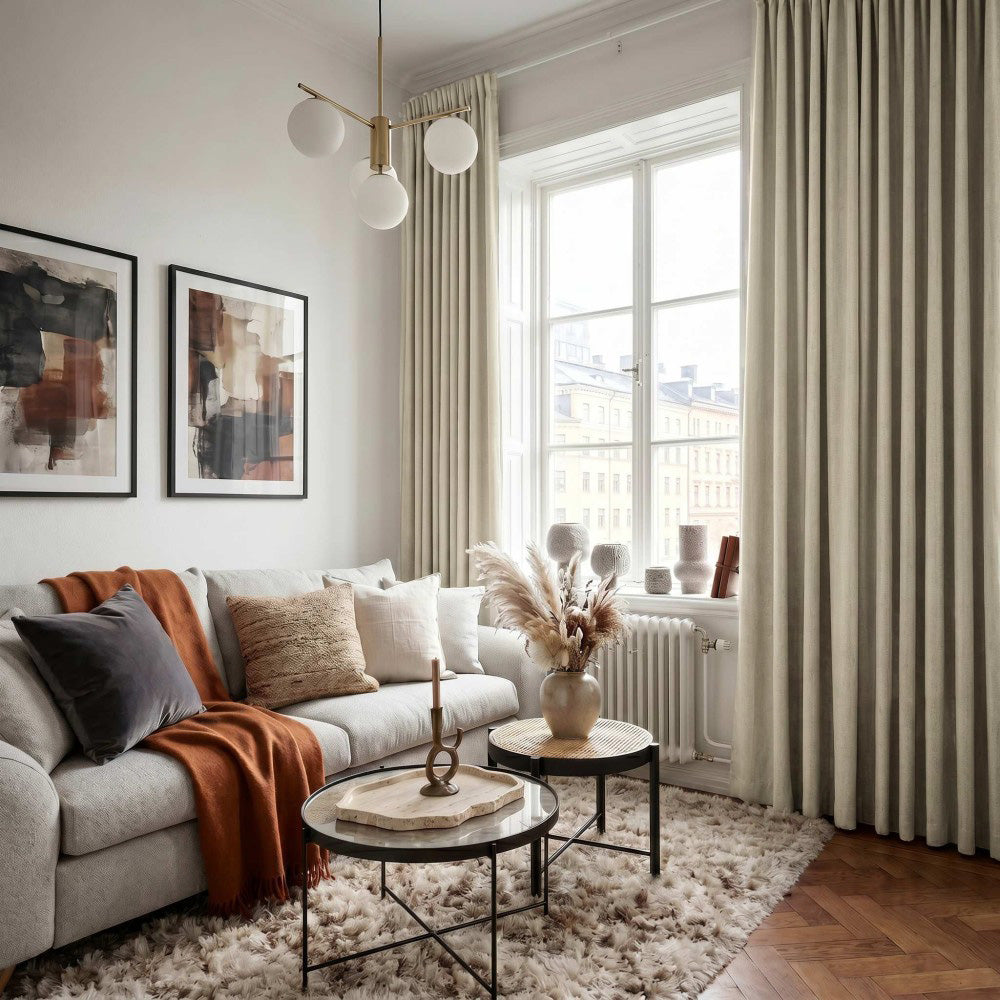 Clive Cotton Soft 100% Blackout Thermal Curtains