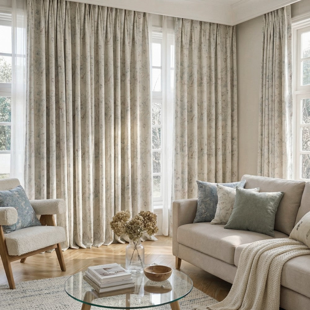 Colette Toile De Jouy Patterned Curtains