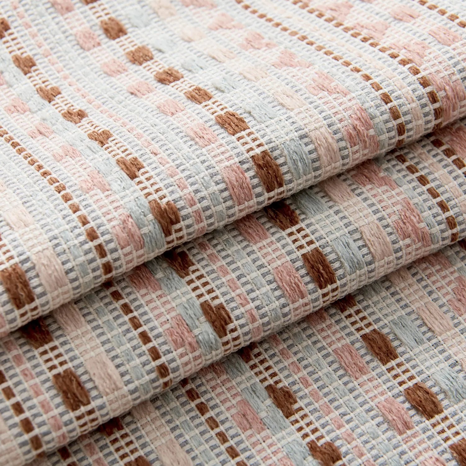 Coral Bohemian Style Jacquard Striped Curtains