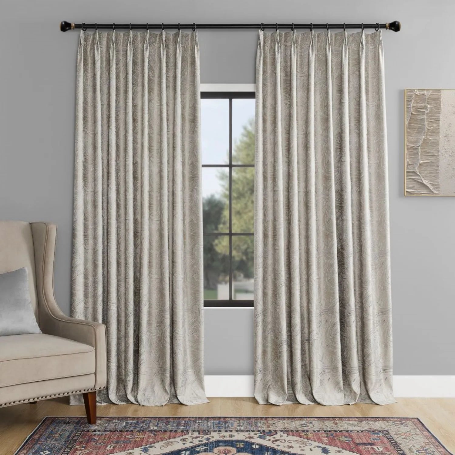 Cormac Persian Gray Ripple Curtains