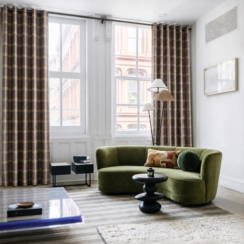 Cove Urban Metallic Kariert Jacquard-Vorhänge