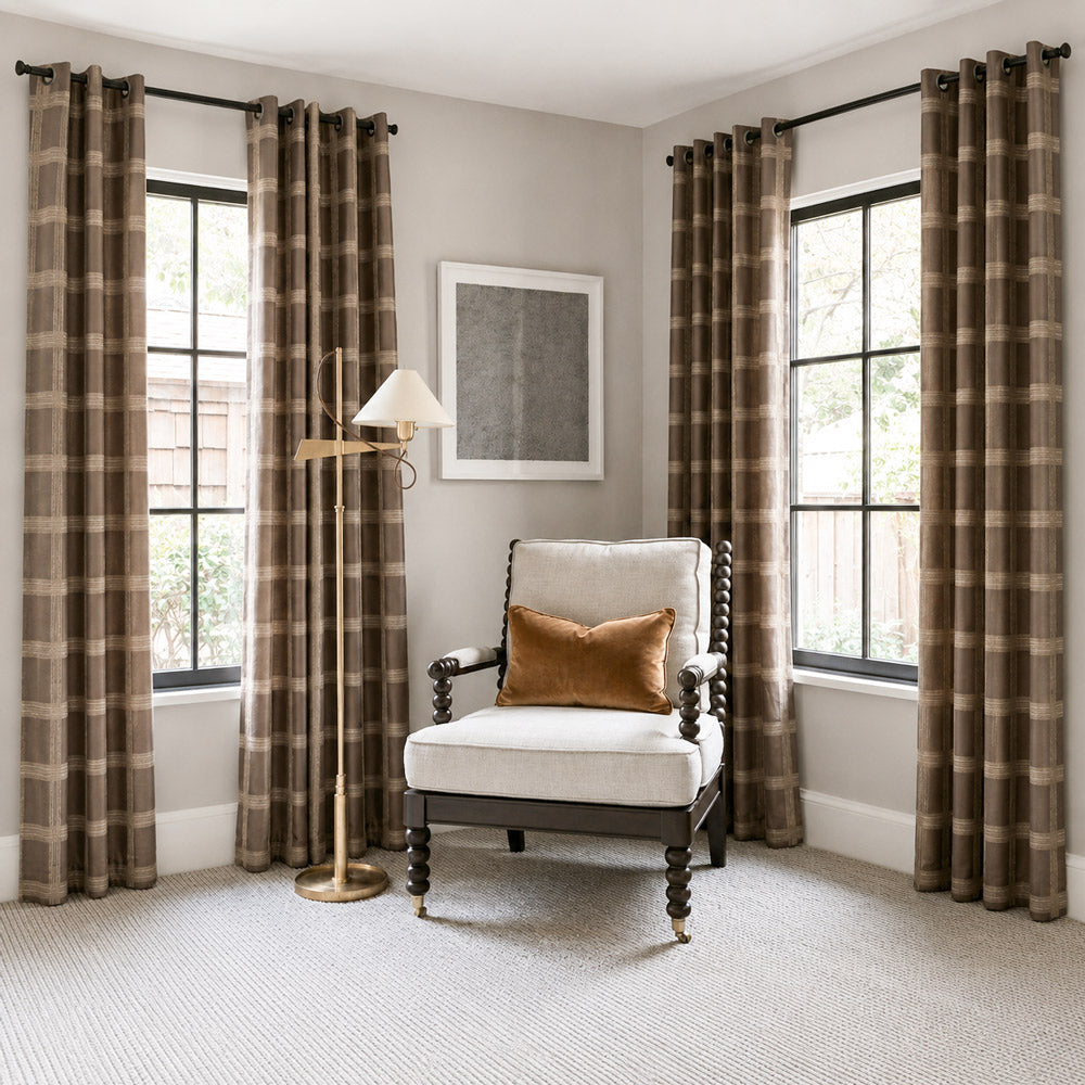 Cove Urban Metallic Kariert Jacquard-Vorhänge
