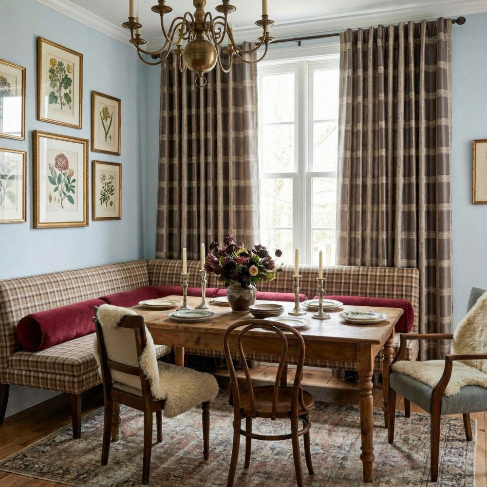 Cove Urban Metallic Plaid Jacquard Curtains