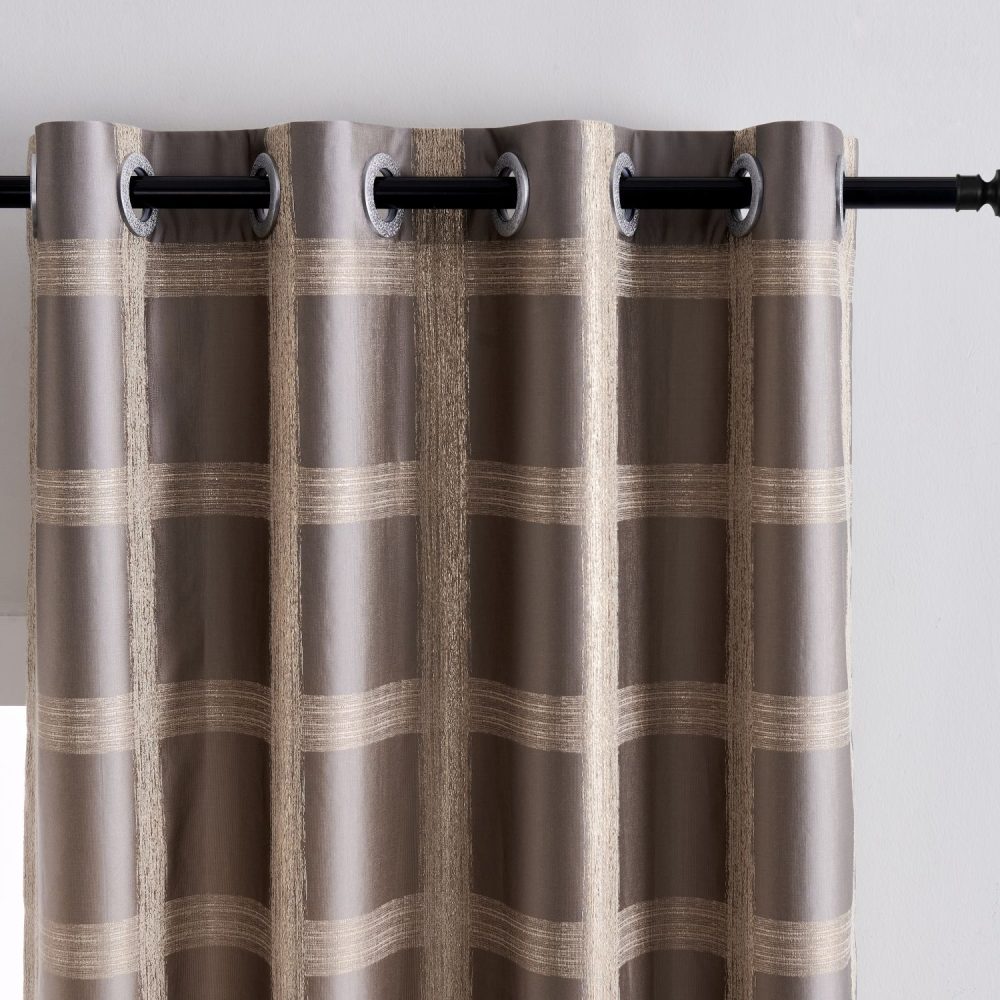 Cove Urban Metallic Plaid Jacquard Curtains