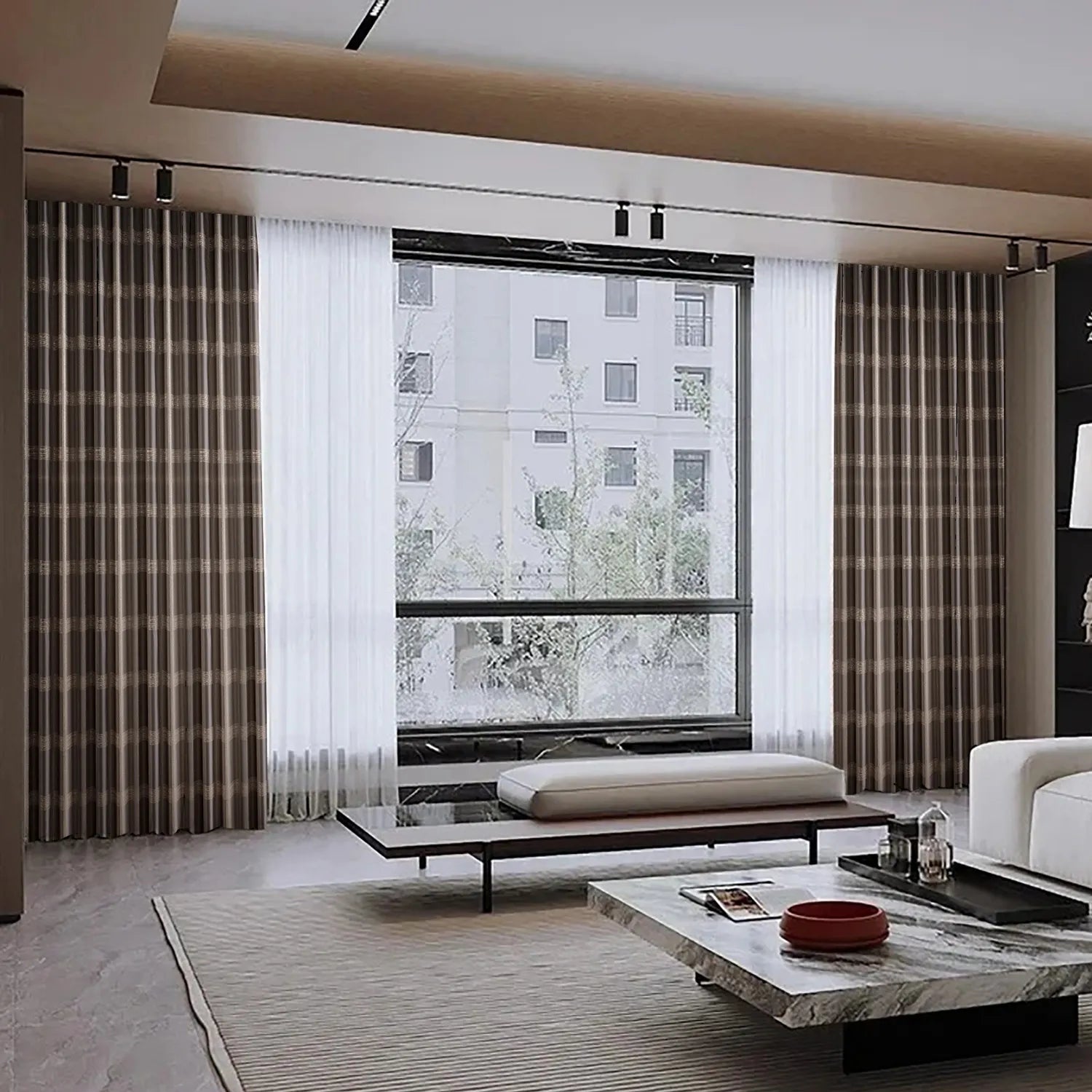 Cove Urban Metallic Plaid Jacquard Curtains