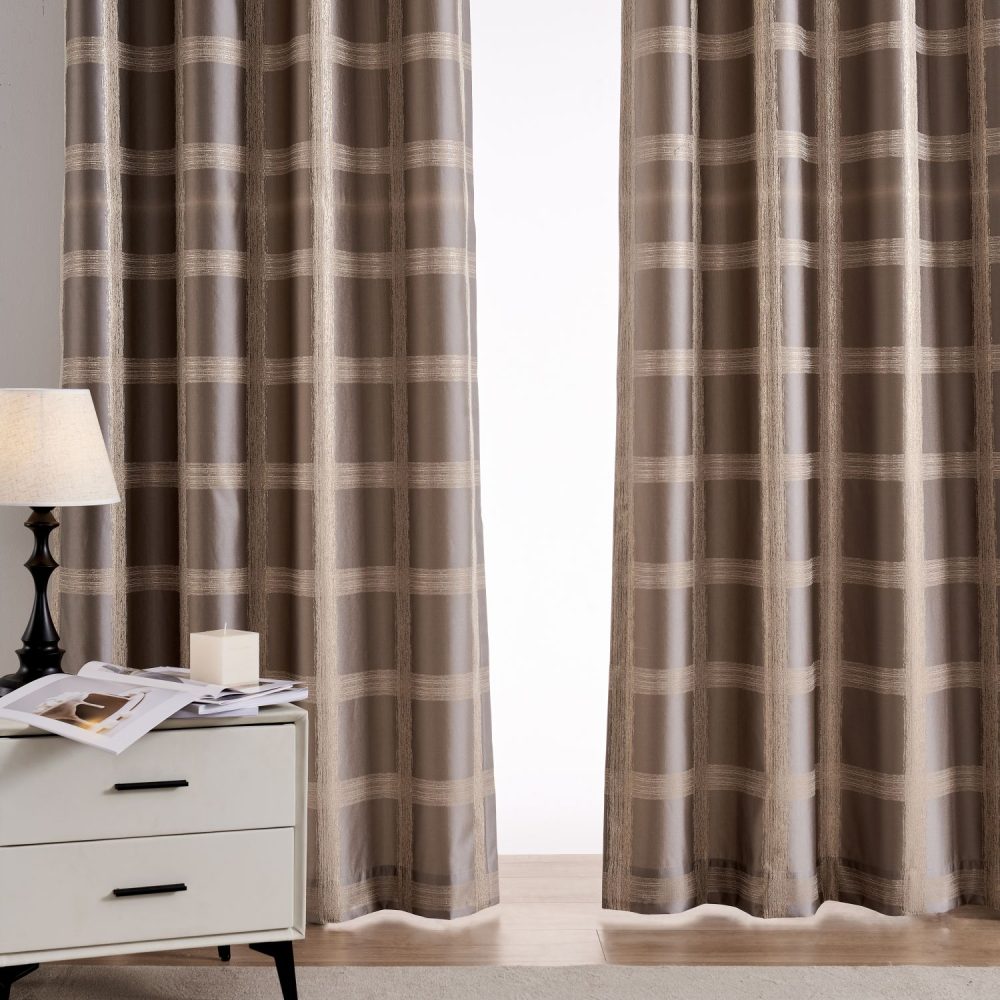 Cove Urban Metallic Plaid Jacquard Curtains