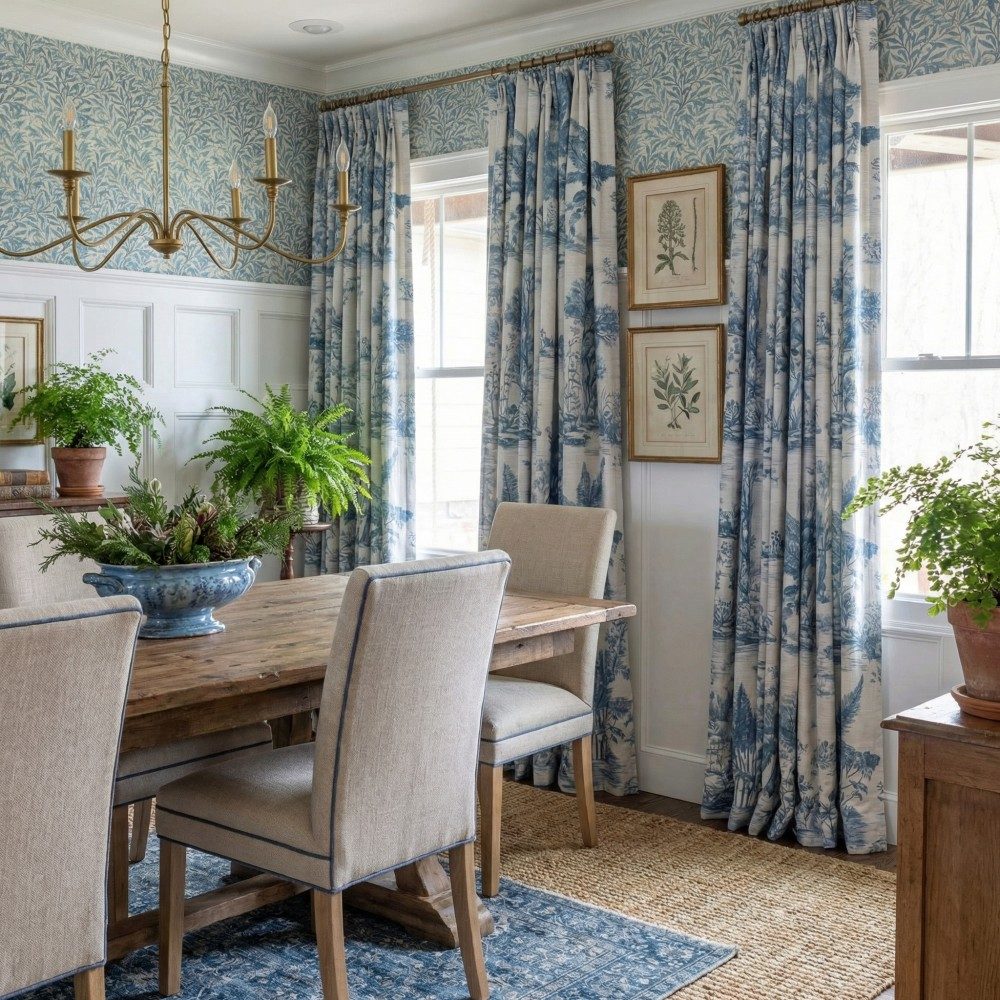 Daphne French Country Style Toile Curtains