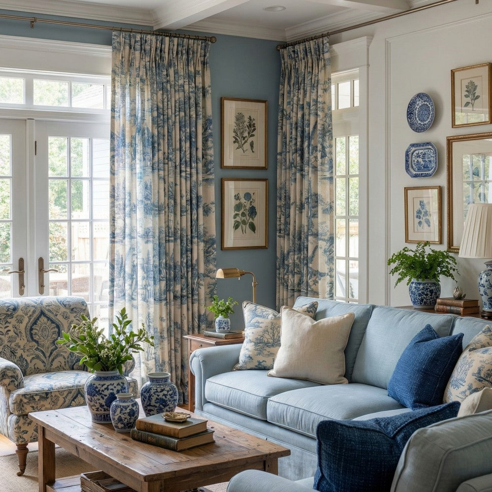 Daphne French Country Style Toile Curtains