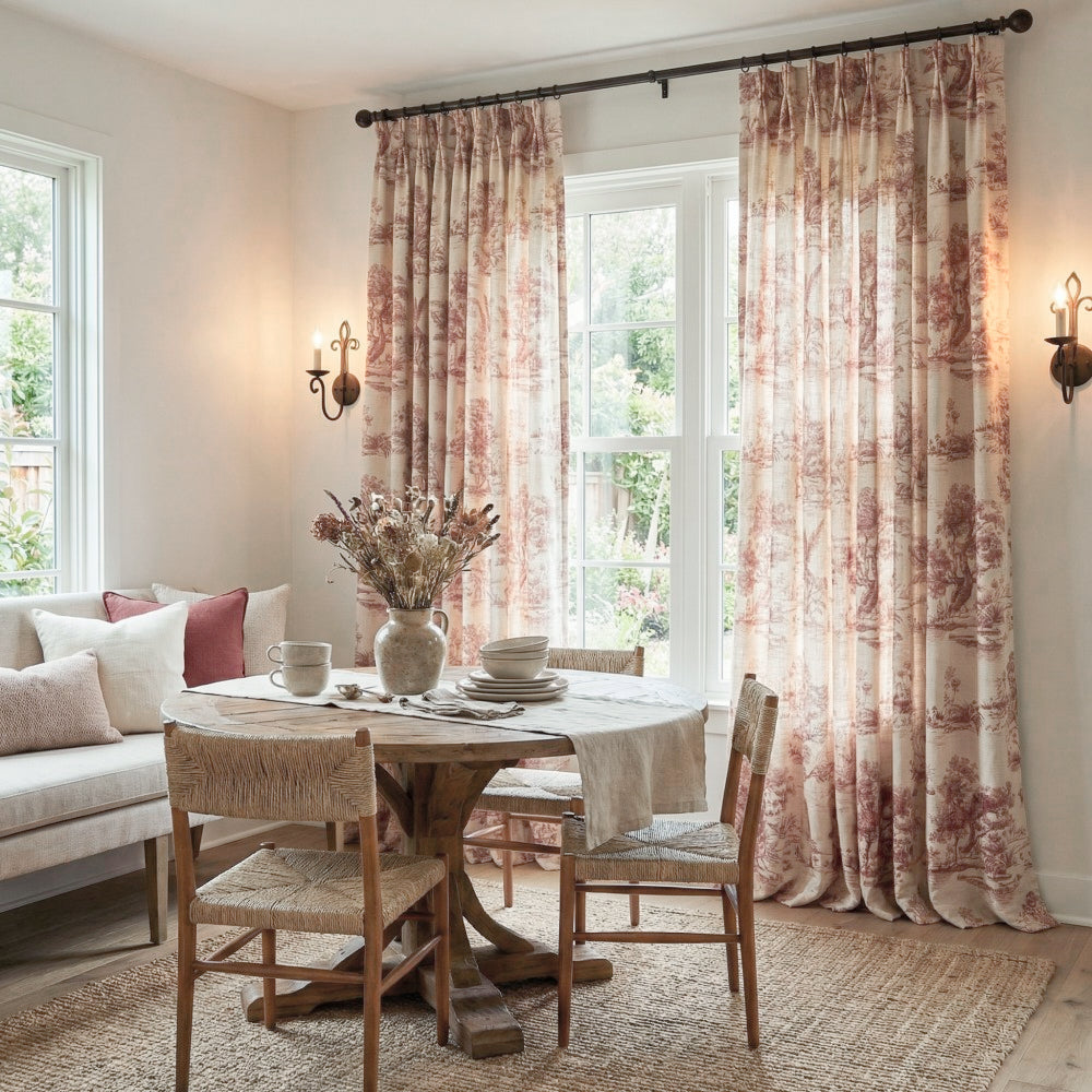 Daphne French Country Style Toile Curtains