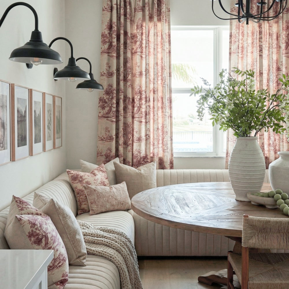 Daphne French Country Style Toile Curtains