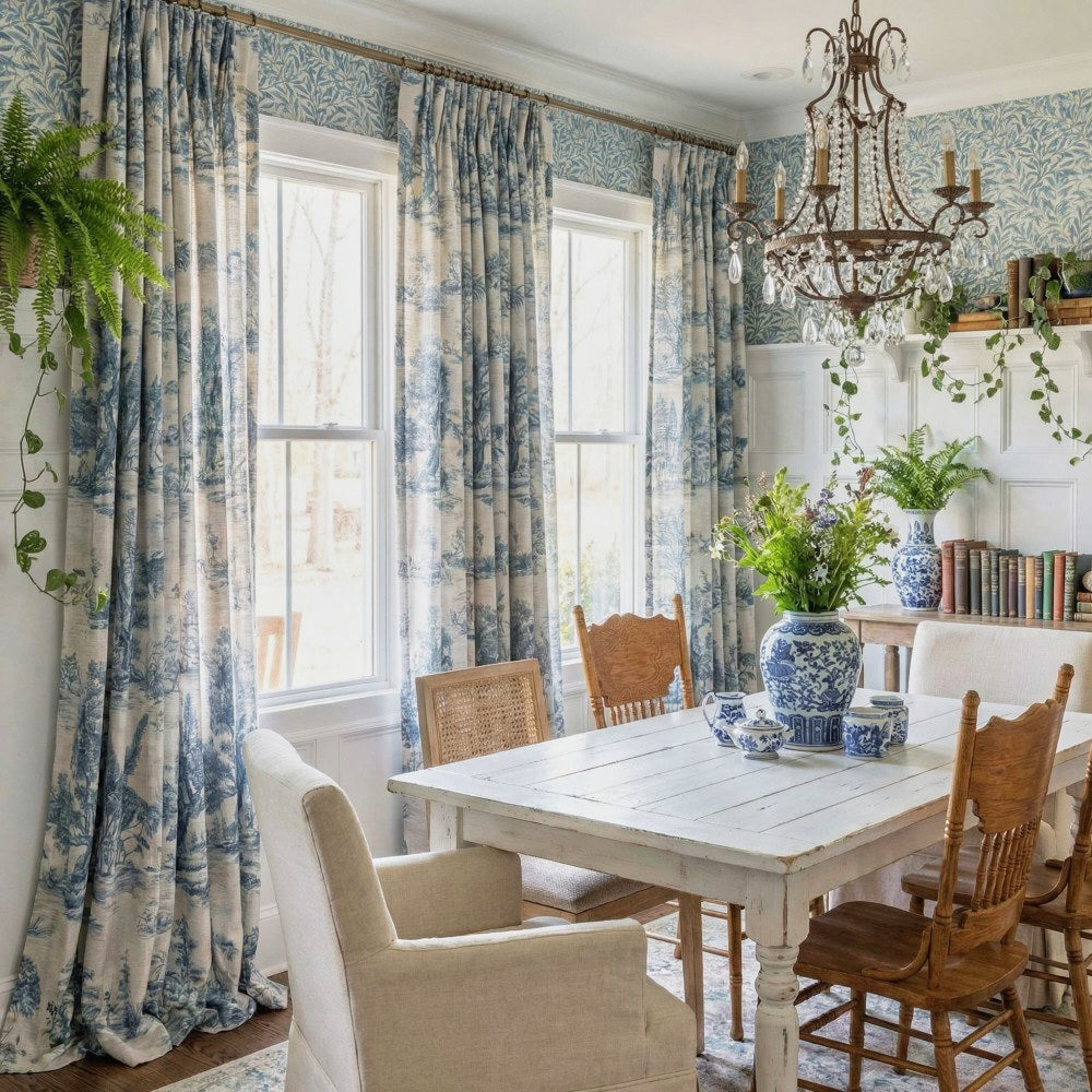 Daphne French Country Style Toile Curtains
