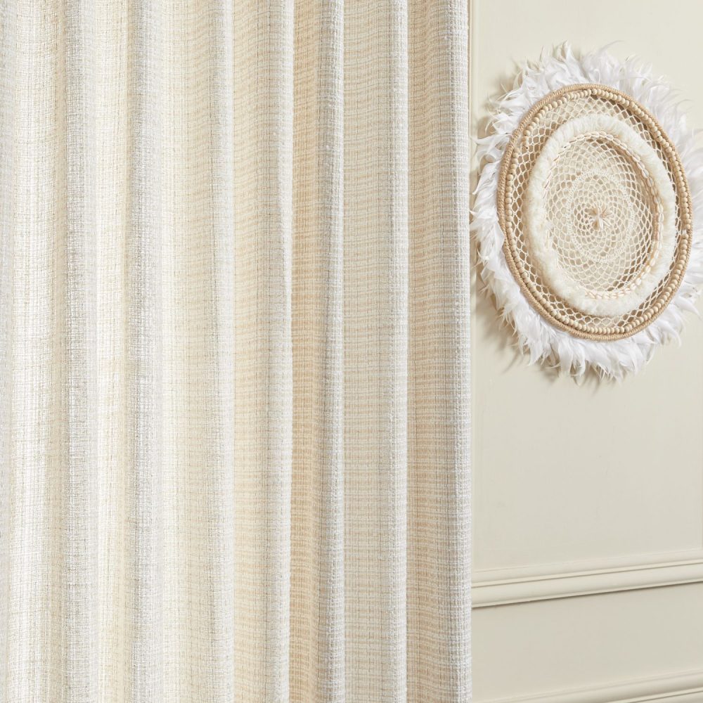 Darcy Splicing Rustic Curtains With Tassel Trim