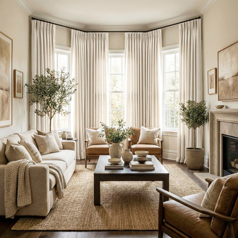 Doris Bamboo Textured Linen Curtains