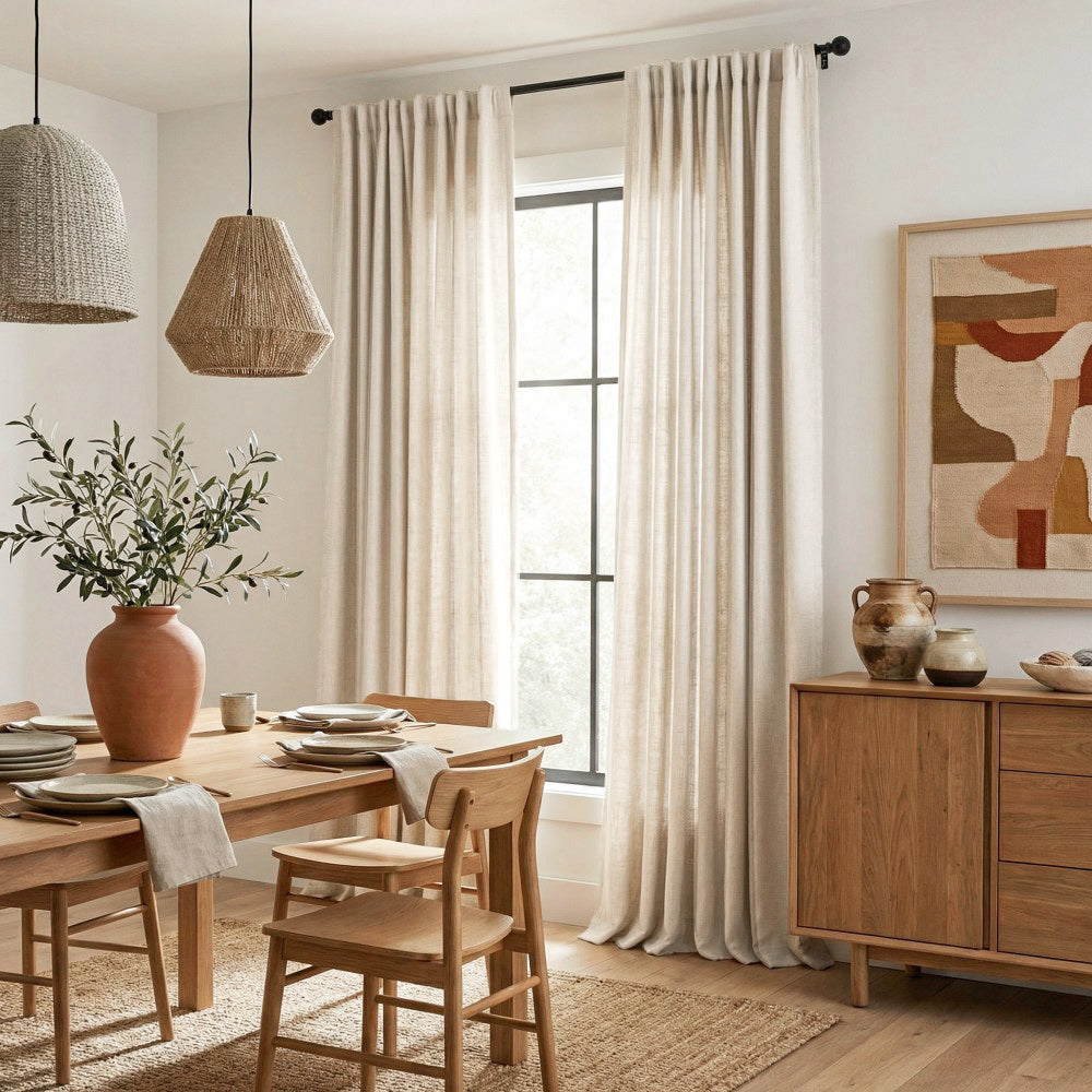 Doris Bamboo Textured Linen Curtains