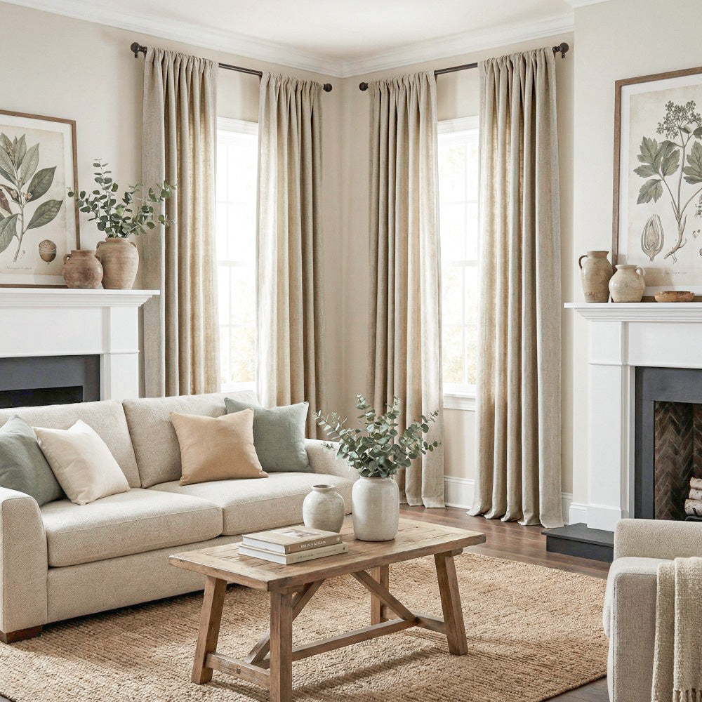 Doris Bamboo Textured Linen Curtains