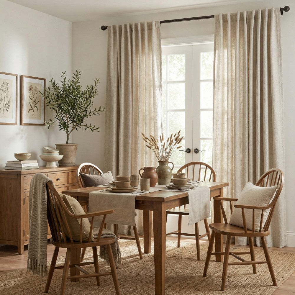 Doris Bamboo Textured Linen Curtains