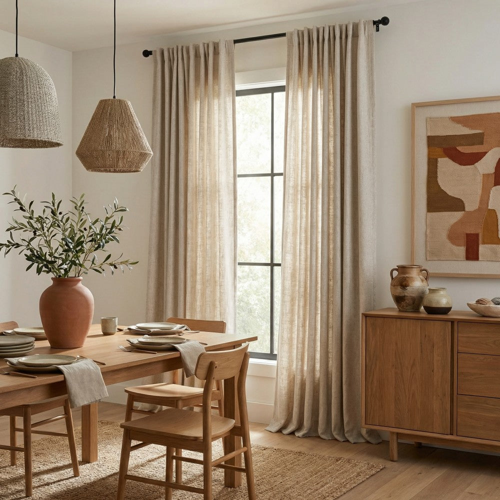 Doris Bamboo Textured Linen Curtains