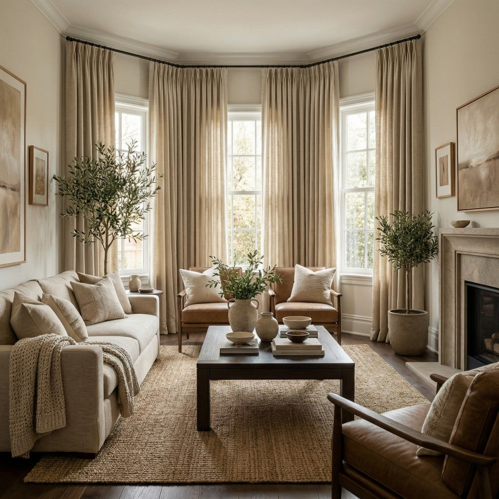 Doris Bamboo Textured Linen Curtains