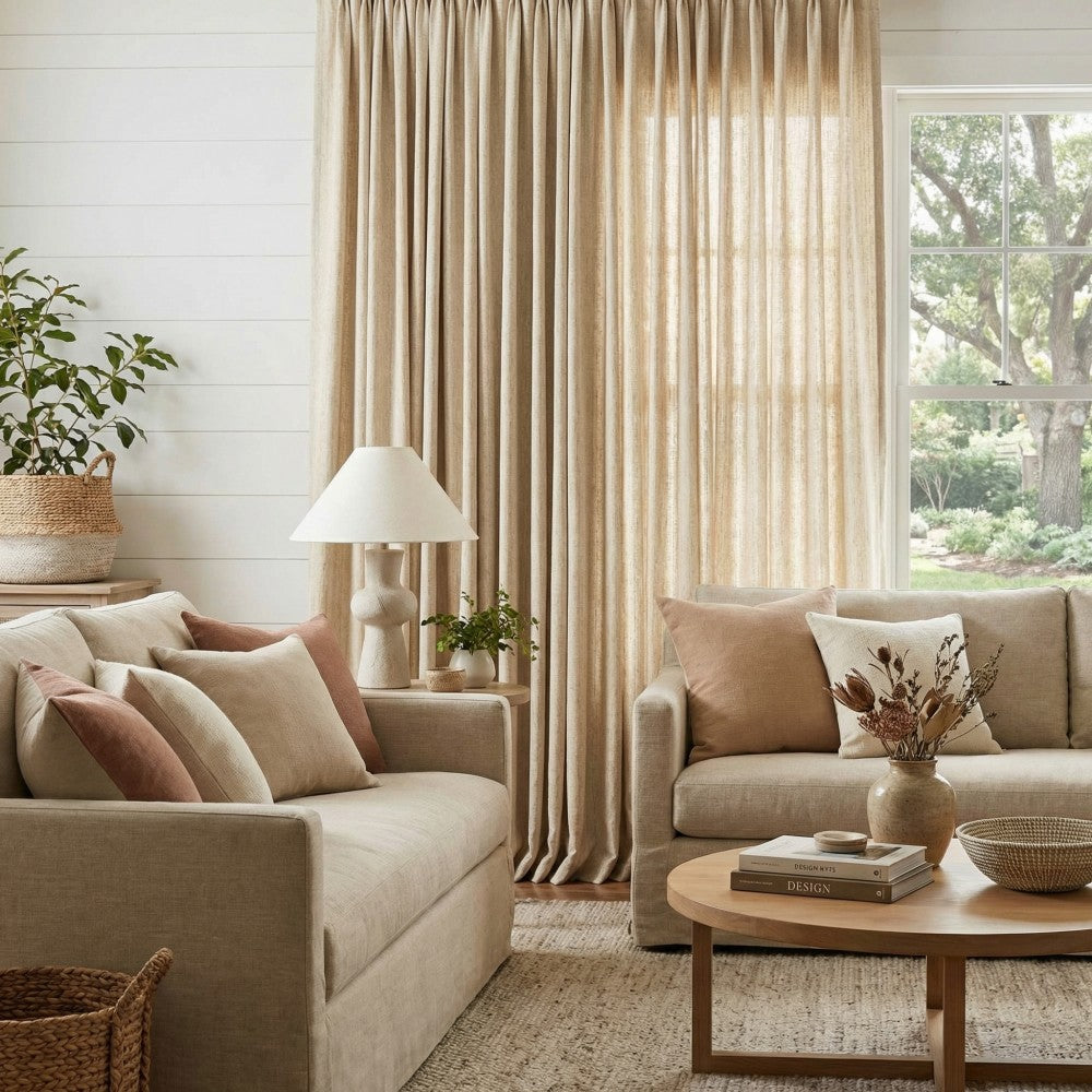 Doris Bamboo Textured Linen Curtains