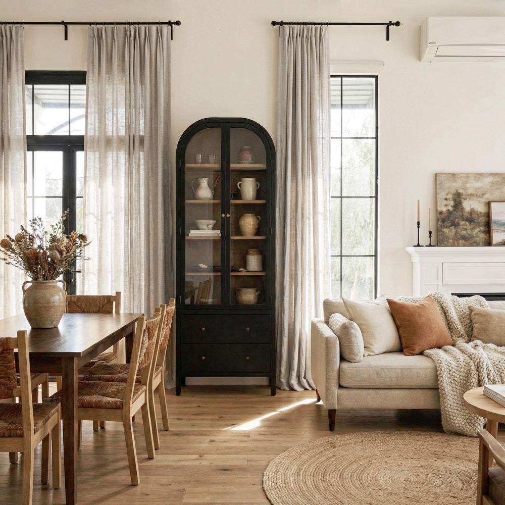 Druda Natural Hued Pure Linen Sheer Curtains