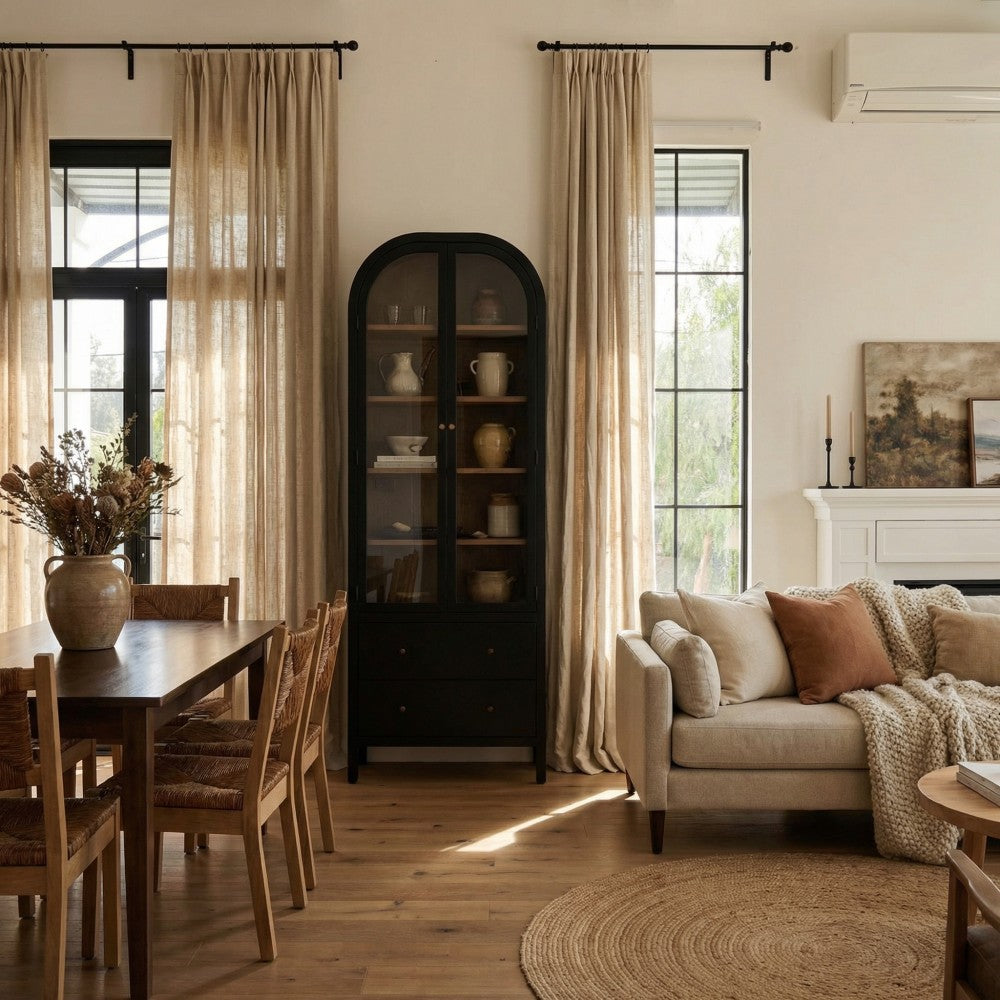 Druda Natural Hued Pure Linen Sheer Curtains