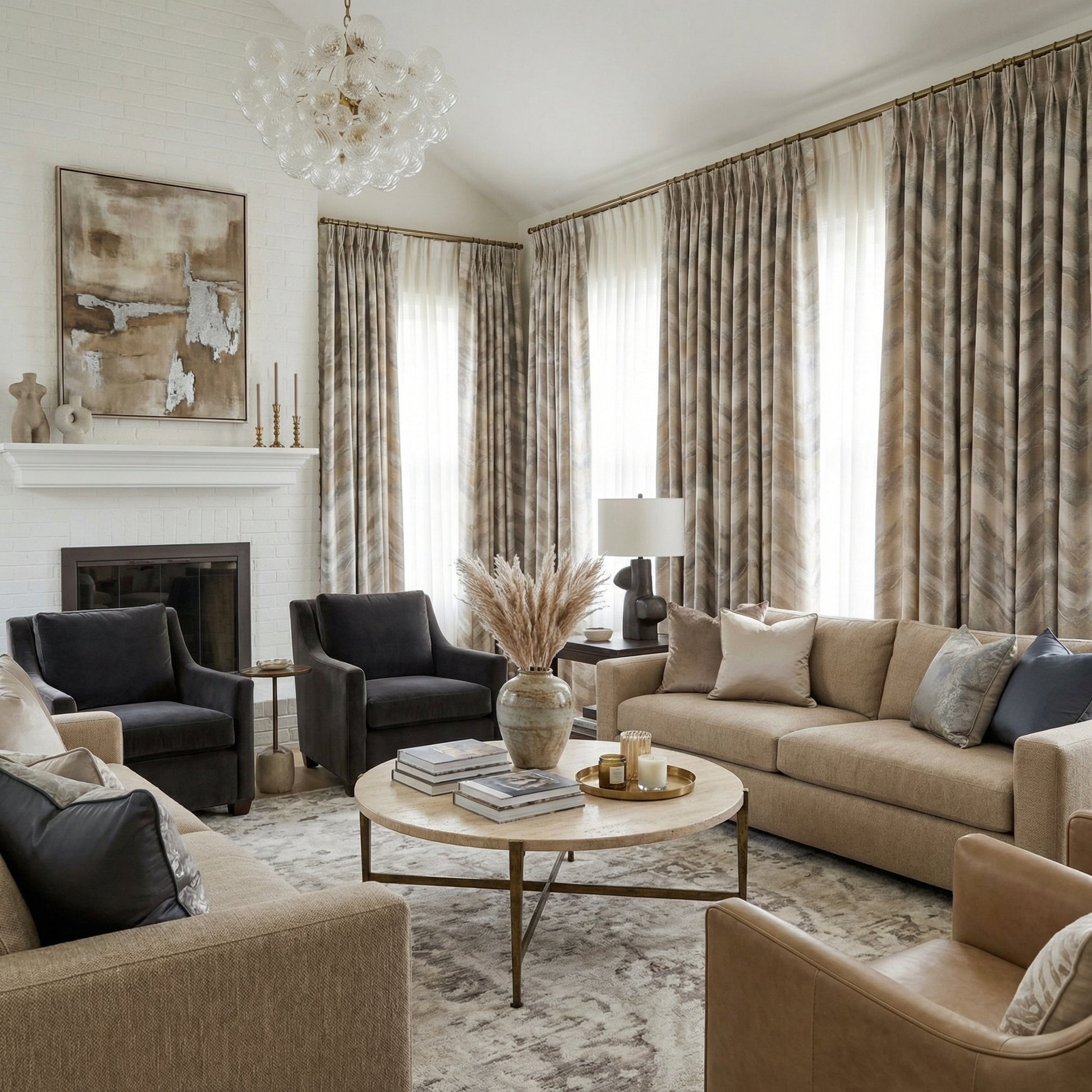 Dylan Urban Chevron Pattern Jacquard Curtains