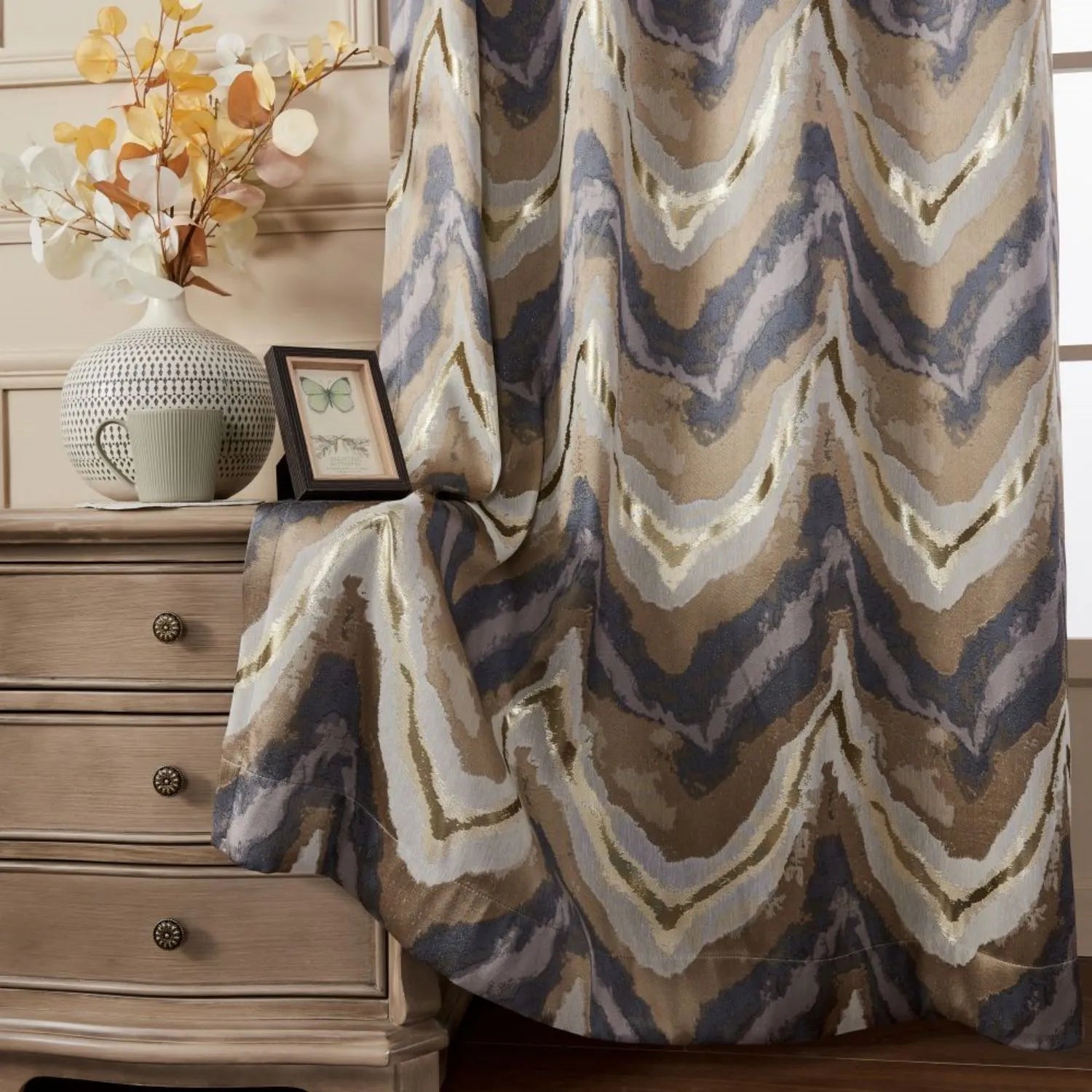 Dyson Unique Metallic Chevron Curtains
